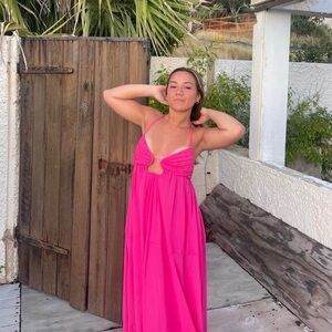 Zara Vibrant Pink Maxi Dress